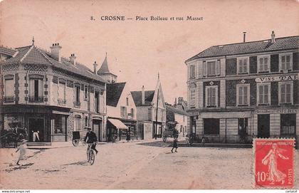 CROSNE . Place Boileau et rue Masset . CROSNES