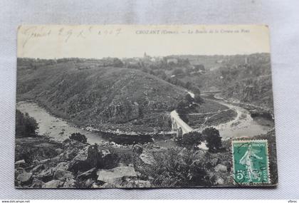 Cpa 1907, Crozant, la boucle de la Creuse au pont, Creuse 23
