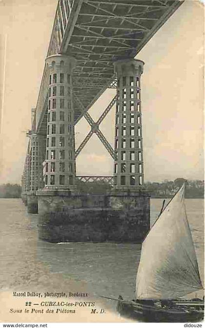 Carte Postale Ancienne - 33 - Cubzac les Ponts - Sous les Ponts - Bateaux - CPA - Voir Scans Recto-Verso - Poscard - Car