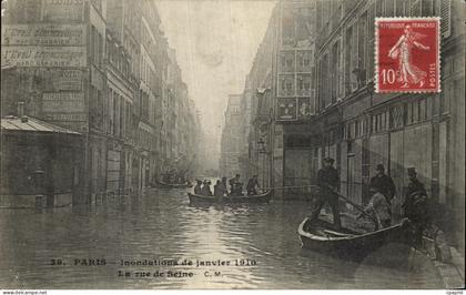 CPA Paris Inondations de Janvier 1910 La vue de Seine