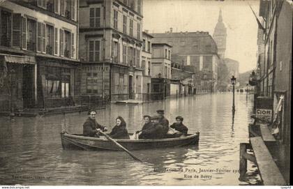 CPA Paris Rue de Bercy Inondations 1910