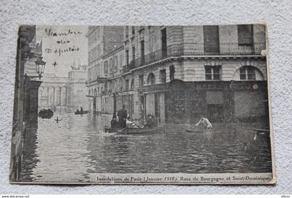 inondations de 1910, rues de Bourgogne et saint Dominique, Paris 75