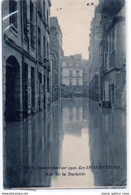 Parigi – Inondazioni gennaio-febbraio 1910 – Rue de la Bucherie viaggiata
