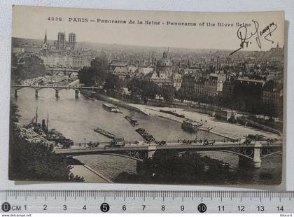 I122108 Cartolina Francia - Paris - Panorama de la Seine - VG 1922