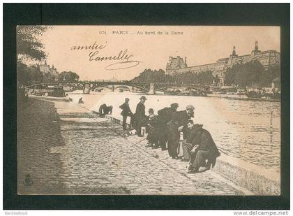 Paris - Au bord de la Seine ( animée dos précurseur E. Le Deley n°101)