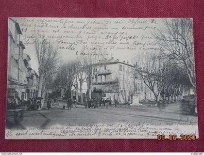 CPA - Digne - Boulevard Gassendi et Boulevard Thiers