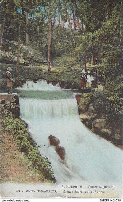 01 - Divonne-les-Bains - Grande source de la divonne - Voyagé - Dos divisé