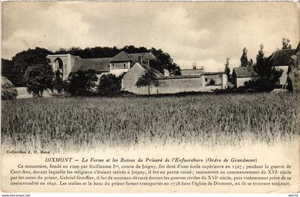 CPA Dixmont la Ferme et les Ruines du Prieure (1478505)
