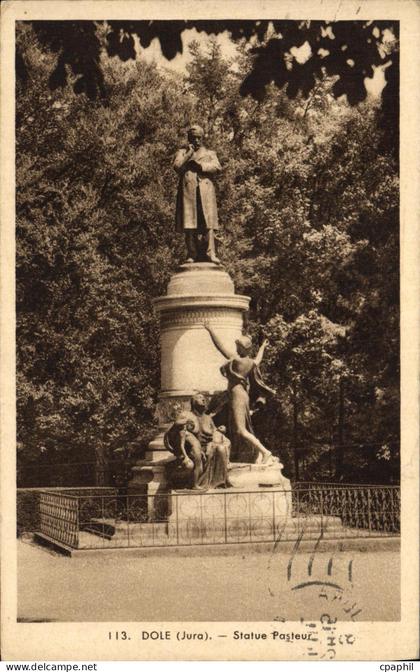 CPA Dole Statue Pasteur