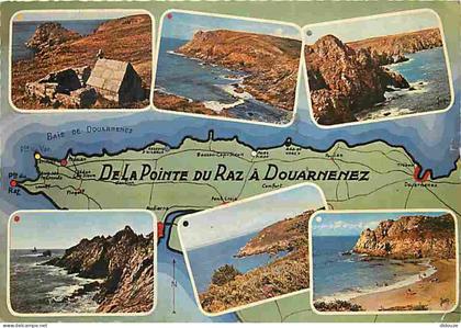 Carte Postale - 29 - Douarnenez - La Baie de Douarnenez - Multivues - Carte Géographique - Voir Scans Recto Verso