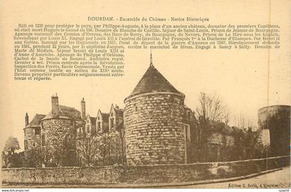 CPA Dourdan Ensemble de Chateau Notice Historique