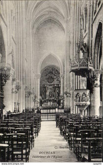 Dourdan - Interieur de l'Eglise - CPA