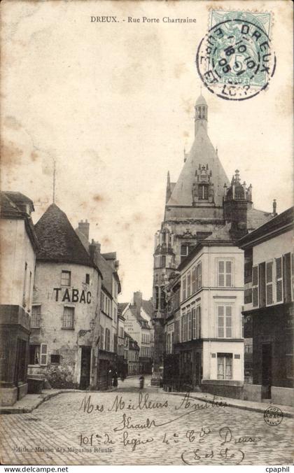 CPA Dreux Rue porte Chartraine