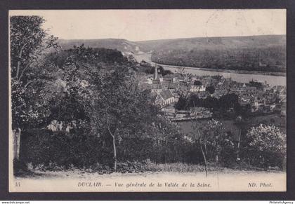 FRANCE, Postcard RPPC, Duclair, General view of the Seine Valley