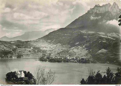 74 - Duingt - Lac d'Annecy - Château de Duingt Talloires et les dents de Lanfon - Carte dentelée - CPSM grand format - V