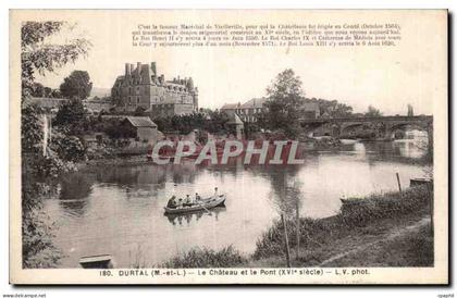 CPA Durtal Le chateau et le pont