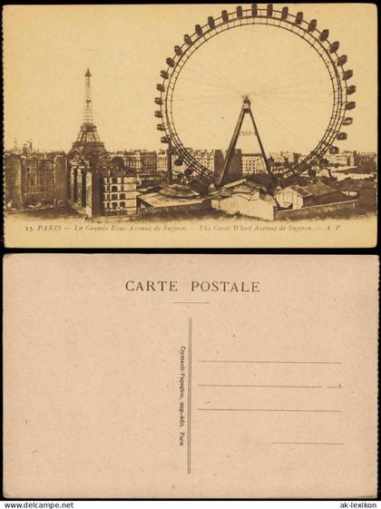 CPA Paris Eiffelturm Tour Eiffel Riesenrad 1918