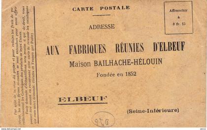 CARTE POSTALE Ancienne  de ELBEUF - Maison BAILHACHE - HELOUIN