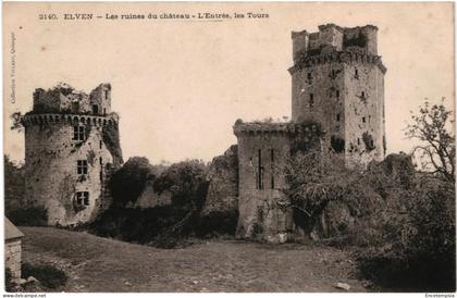 CPA Carte Postale  France Elven Ruines du Château L'entrée les Tours  VM99590