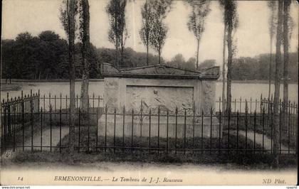 CPA Ermenonville Le Tombeau JJ Rousseau