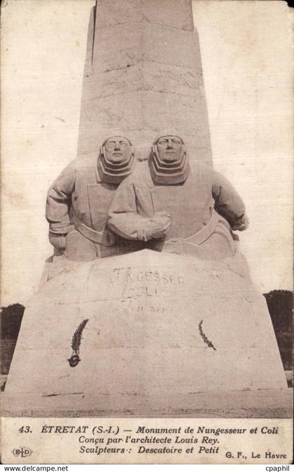 Etretat - Monument de Nungesseur et Coli - CPA