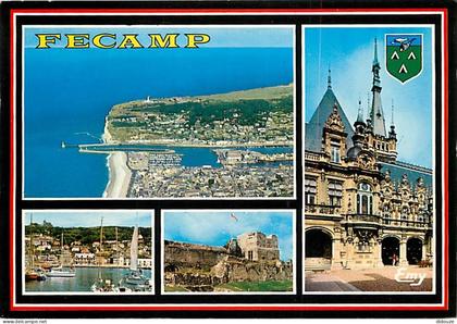 Carte Postale - 76 - Fécamp - Multivues - Blasons - Flamme Postale de Fécamp - CPM - Voir Scans Recto-Verso - Poscard -
