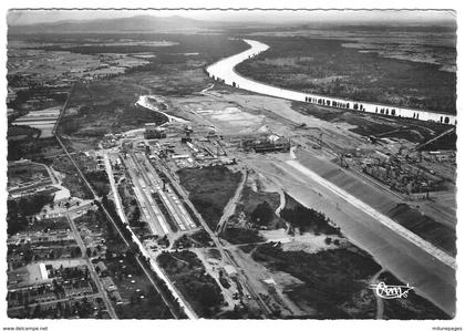 68 HAUT RHIN Vue aérienne du Barrage et chantier de l'Usine de FESSENHEIM sur le Rhin