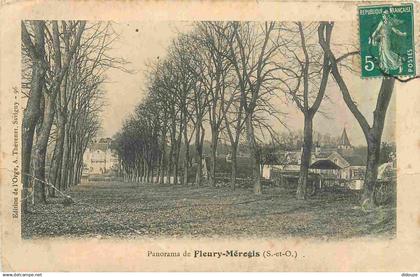 91 - Fleury Merogis - Panorama - CPA - Etat gros pli visible et carte qui se décolle - Voir Scans Recto-Verso