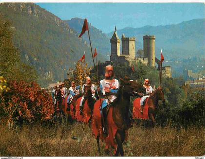 09 - Foix - Le château-fort des Comtes de Foix - Reconstitution historique - Chevaliers Chevaux - CPM - Voir Scans Recto
