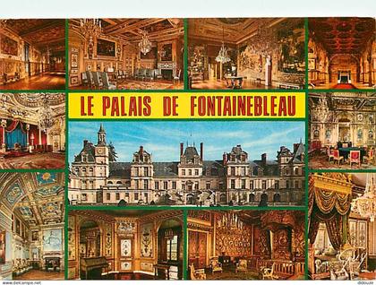 Carte Postale - 77 - Fontainebleau - Palais de Fontainebleau - Multivues - Voir Timbre - Flamme Postale de Fontainebleau