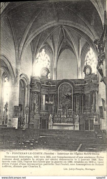 CPA Fontenay Le Comte Interieur de L Eglise Notre Dame