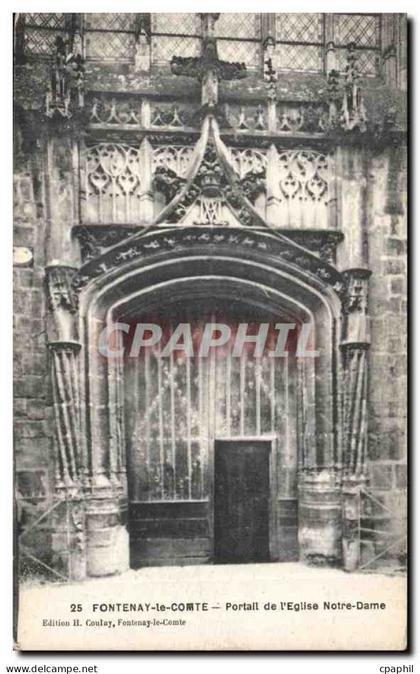 CPA Fontenay Le Comte Portall de I Eglise Notre Dame