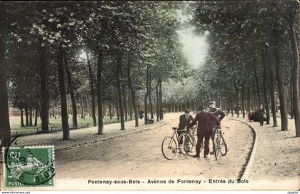Fontenay sous Bois CPA Avenue de Fontenay Entree du bois (cycle cyclistes velo)