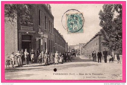 Fourmies - Rue de la Verrerie devant Verrerie - Belle Animation - 1906 - Édition J. BOENS à Fourmies
