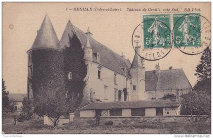 CPA 37 @ GENILLE @ Château de Genillé côté sud en 1913 @