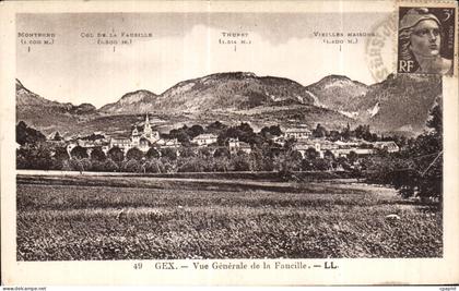 CPA Gex Vue generale de la Faucille
