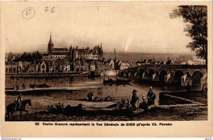 CPA GIEN - Vieille Gravure representant la Vue générale de GIEN (631969)