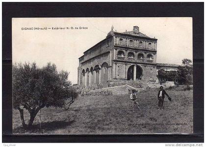 34 GIGNAC Eglise, Notre Dame de Grace, animée, ed André, 191?