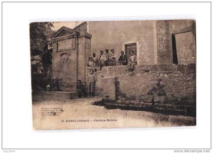 34 GIGNAC Fontaine Molière, animée, Historique, ed Bardou, 191?