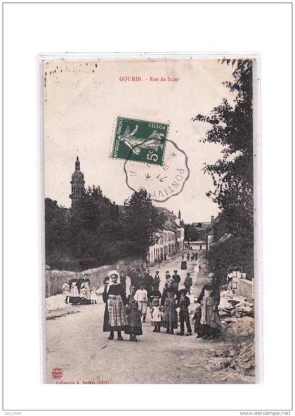 56 GOURIN Rue de Scaer, bien animée, ed Barbey, 1908