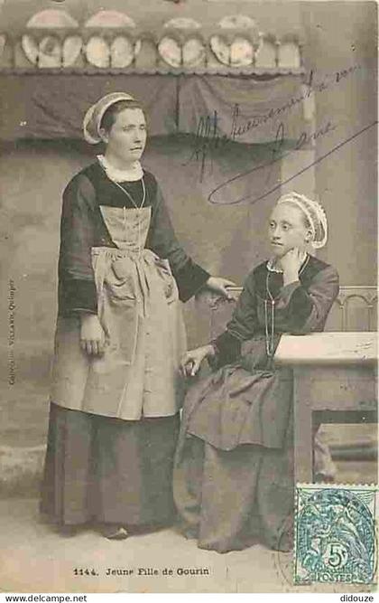 Carte Postale Ancienne - 56 - Gourin - Jeune Fille de Gourin - Animée - Précurseur - Karten Bost - Folklore - Oblitérati