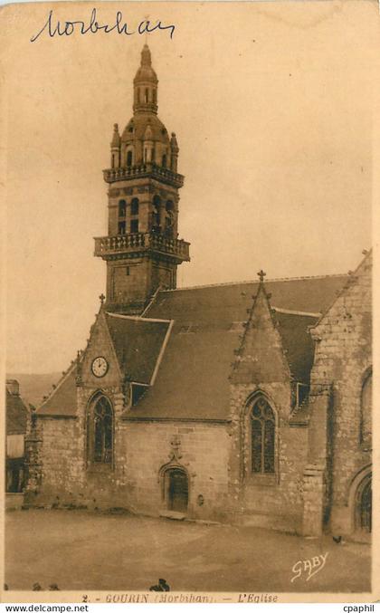 CPA Gourin Morbihan L'Eglise
