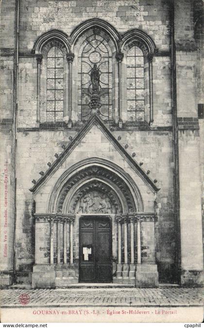 Gournay en Bray - Egise St Hildevert - Le Portail - CPA