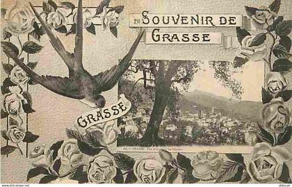 Carte Postale Ancienne - 06 - Grasse - Souvenir de Grasse - Hirondelle - CPA - Voir Scans Recto-Verso - Poscard - Carta