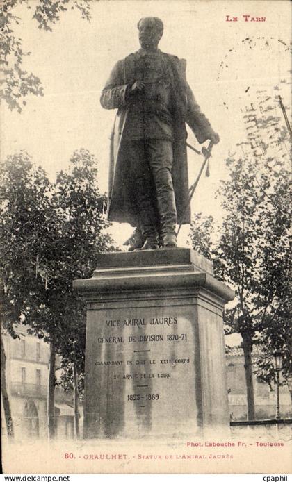 CPA Graulhet Statue De L'Amiral Jaunes