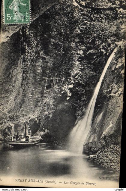 CPA Gresy sur Aix Savoie les Gorges de Sierroz Bateau