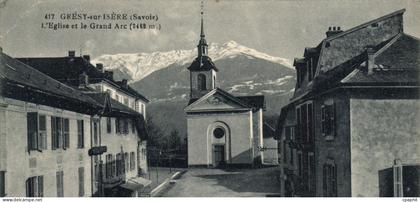 CPA Gresy sur Isere Savoie l'eglise et le Grand Arc