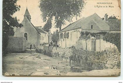 GUERVILLE - SENNEVILLE - L'Eglise et la Mare