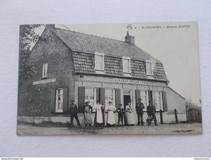 CARTE POSTALE ANCIENNE CPA ANTIQUE POSTCARD SAINT GEORGES LE PARCQ ESTAMINET AUX DEUX BROCHETS MAISON POTTE HESDIN