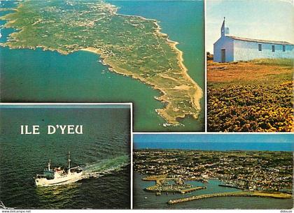 Carte Postale - 85 - Ile d'Yeu - Multivues - Bateaux - Flamme Postale de l'Ile d'Yeu - CPM - Voir Scans Recto-Verso - Po